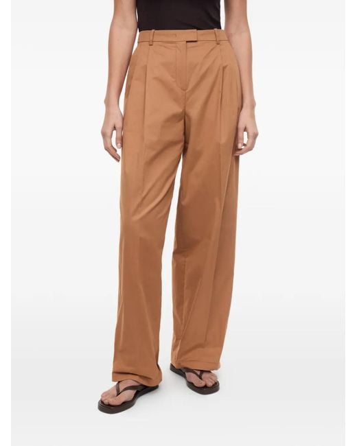 12 STOREEZ Brown Metropolis Pleated Trousers