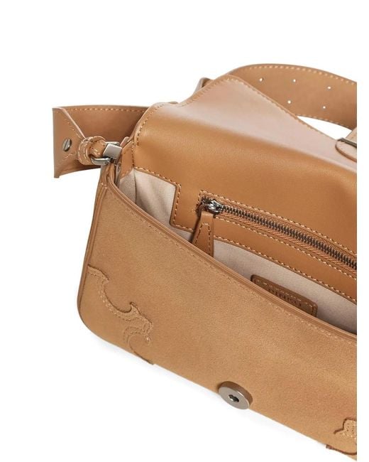 Pinko White Mini Sac Porté Épaule Love Bag One Slouchy En Daim Avec Incrustations