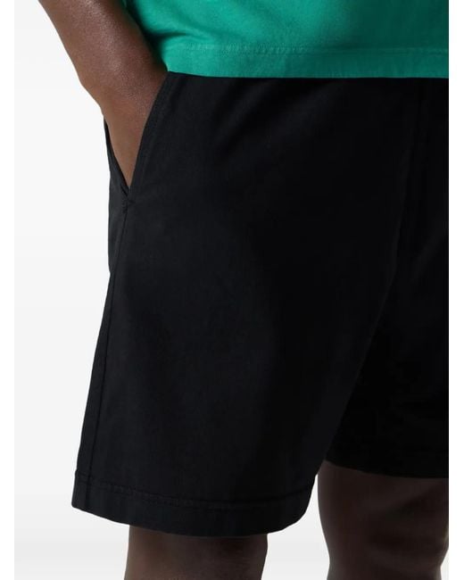 Stone Island Black Heavy Organic Cotton Jersey Jogger Shorts With Logo Badge for men