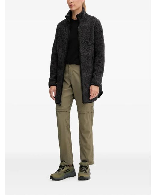 Jack Wolfskin Black High Curl Zip-fastening Coat