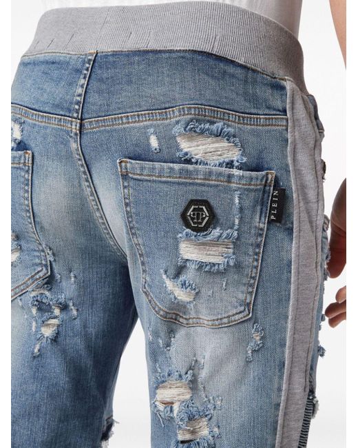 Philipp Plein Jeans Met Toelopende Pijpen in het Blue voor heren