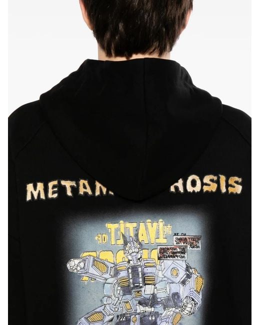 Juun.J Black Drawstring Hooded Sweatshirt for men