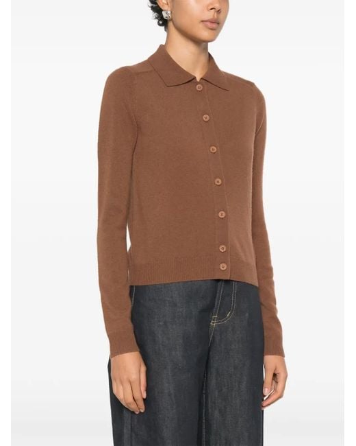 iBlues Brown Button-Up Collared Cardigan