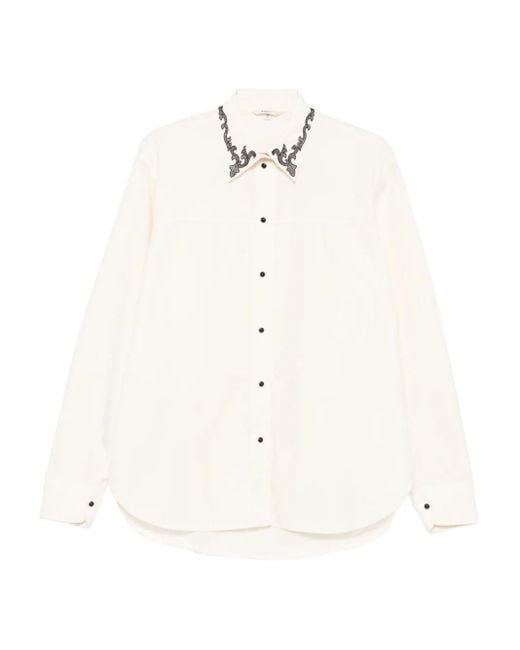 Barena Embroidered-collar Shirt White