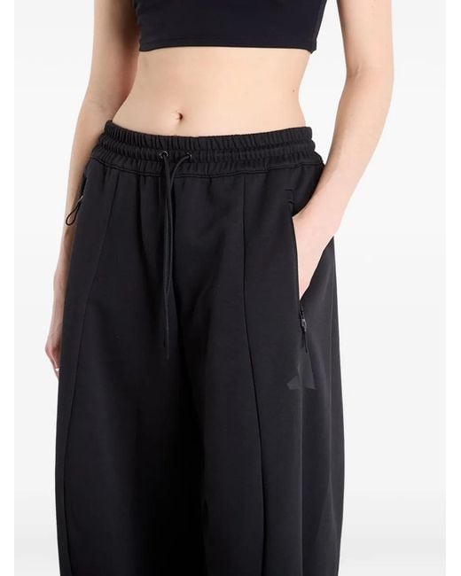 Adidas Black Drawstring-Waist Panelled Track Pants
