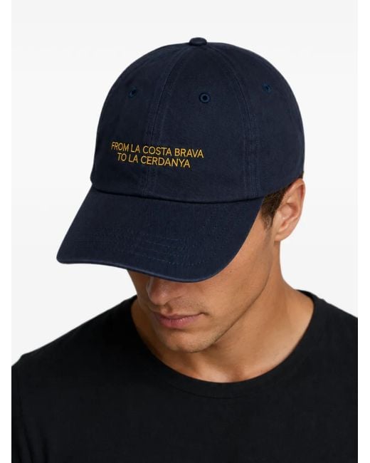 LES HÉRITIERS Blue Roots Slogan-Embroidered Cap for men