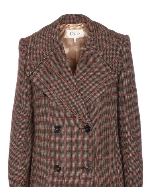 Cappotto Principe Di Galles di Chloé in Brown