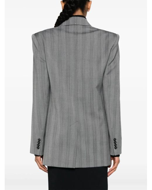 Sportmax Gray Wool Double-Breasted Jacket