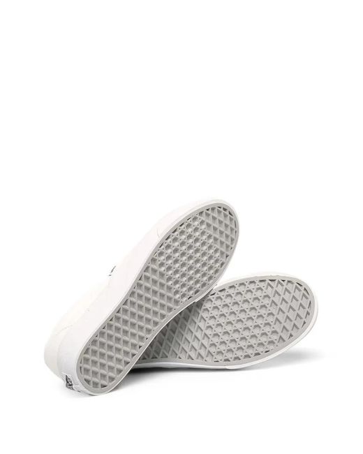 Vans White Logo-Patch Slip-On Sneakers
