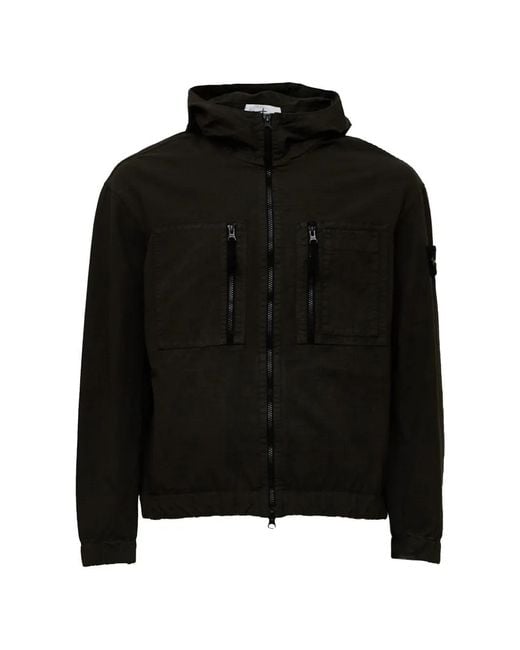 Stone Island Black 1200011 Organic Cotton Ripstop Jacket for men