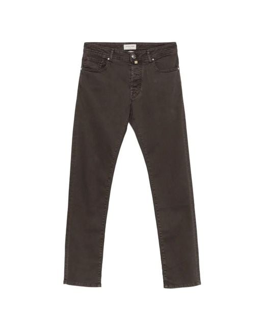 Jacob Cohen Gray Logo-Patch Slim-Fit Jeans for men