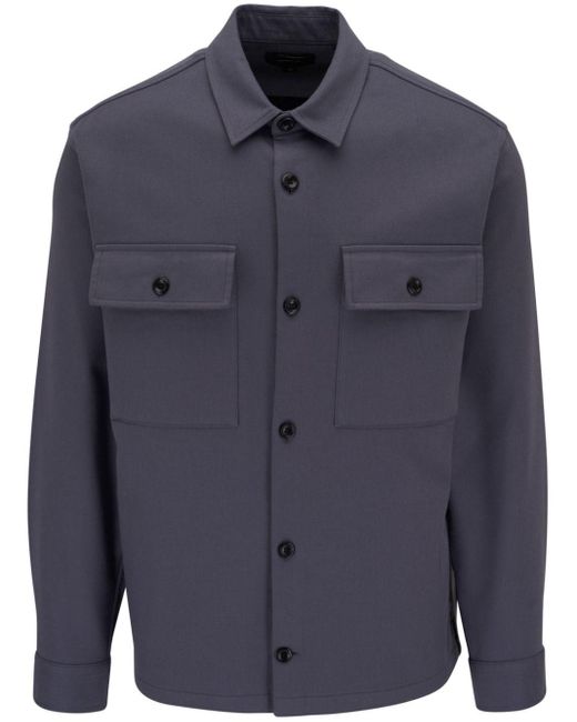 Vince Blue Flap-pocket Cotton-blend Jacket for men