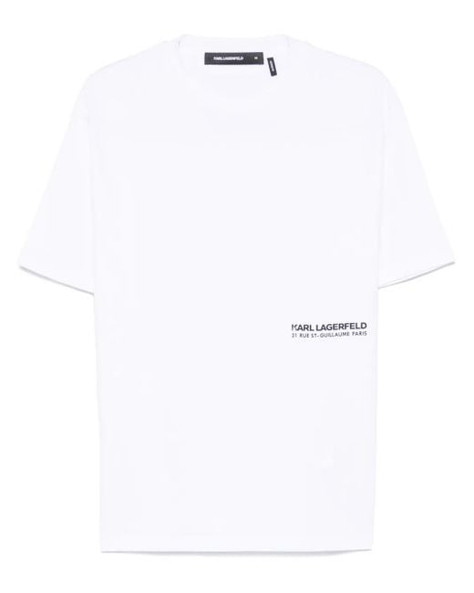 メンズ Karl Lagerfeld Rue St. Guillaume Tシャツ White