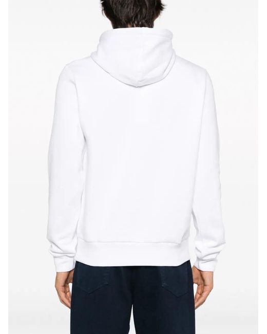 Lacoste White Classic Fit Fleece Hoodie