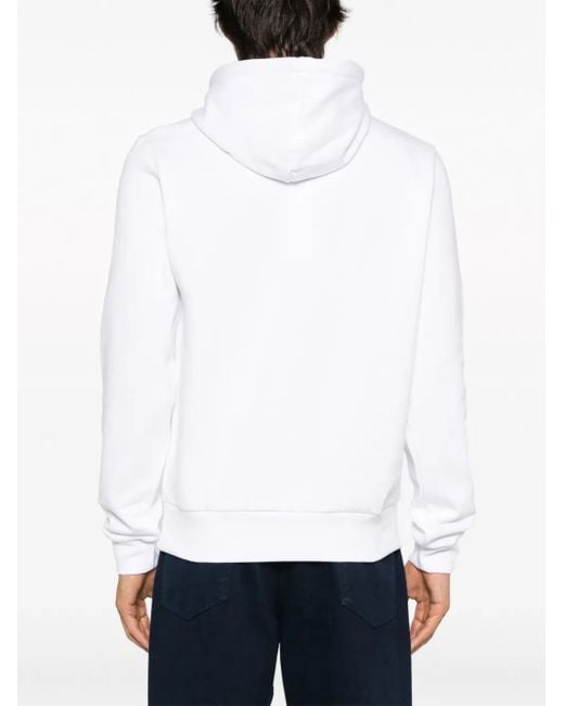 Sudadera con capucha y parche del logo Lacoste de hombre de color White
