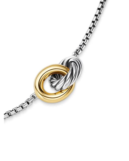 David Yurman Metallic 14Kt Petite Cable Linked Necklace (15Mm)