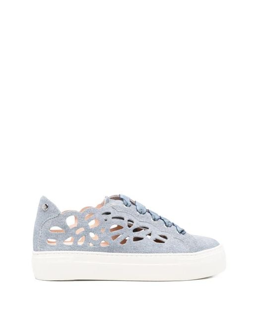 Agl Attilio Giusti Leombruni White Mandi Laser-Cut Lace-Up Fastening Sneakers