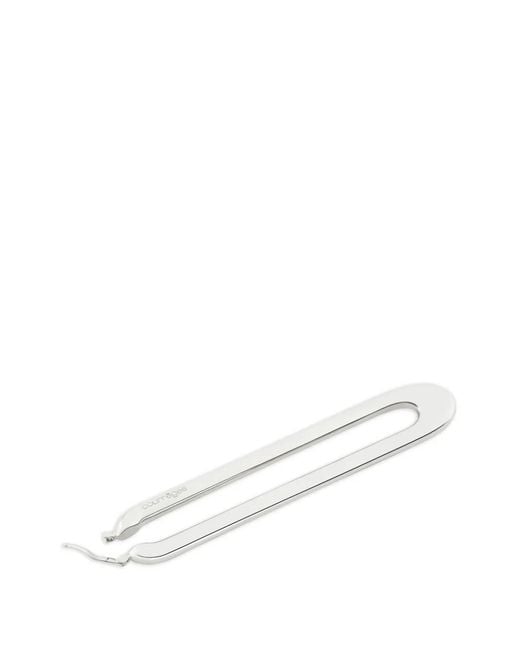 Courreges White Oval-Shape Hoop Earrings