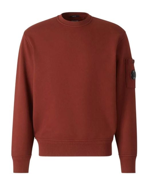 メンズ C P Company フリース スウェットシャツ Red