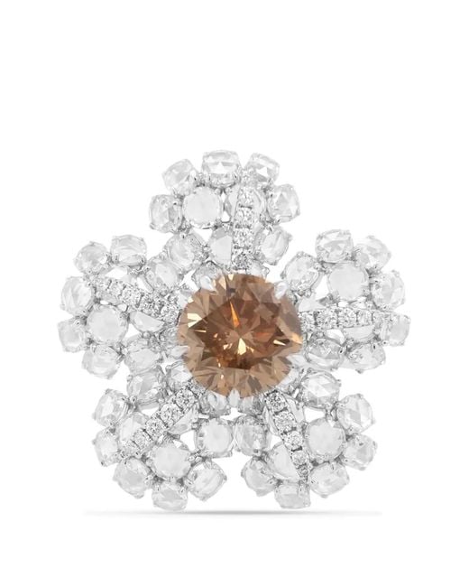 HYT Jewelry White Flower Diamond Ring