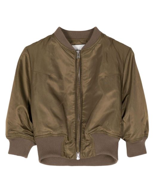 Low Classic Brown Cropped Bomber Jacket