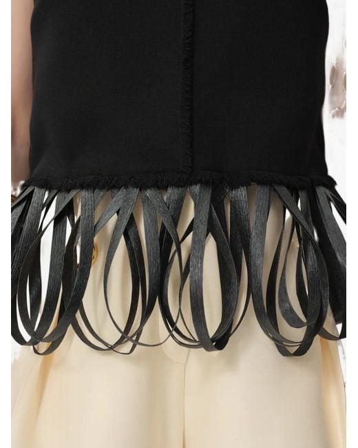 Concepto Black Raw Sleeveless Blouse