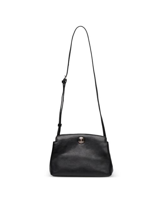 Liffner Black Pushlock Shoulder Bag