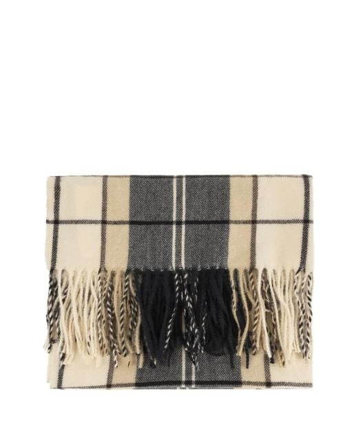 Barbour Natural Hailes Tartan Fringed Scarf