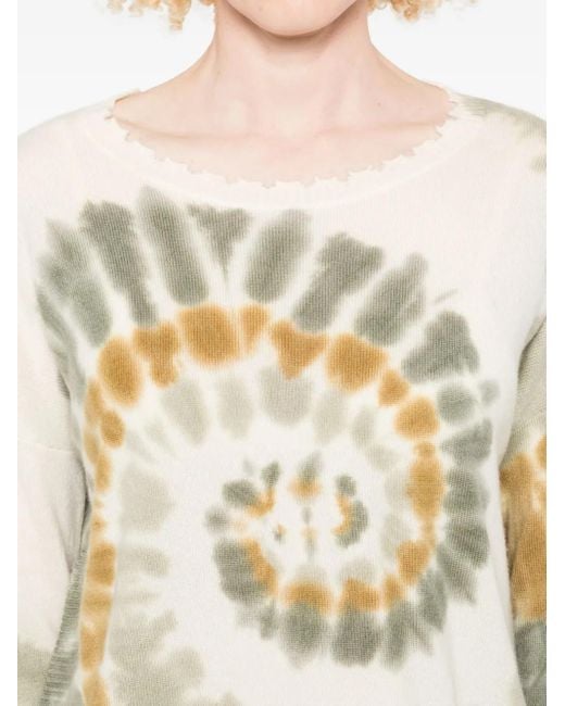Kujten Trui Met Tie-Dye Print En Franje in het White