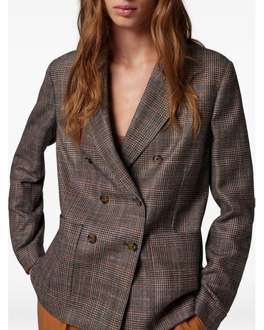 Paul Smith Brown Double-Breasted Check Blazer
