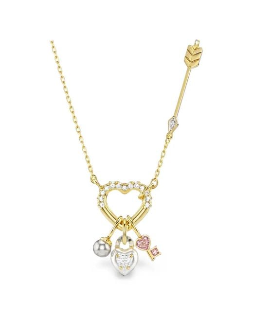 Swarovski Metallic Idyllia Heart-Charm Necklace