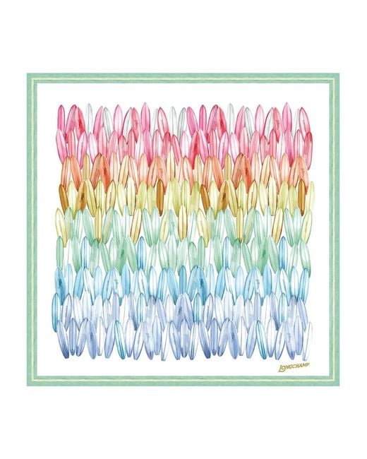 Longchamp Blue Camaïeu De Surf Silk Scarf