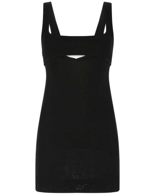 Saint Laurent Black Cut-Out Sleeveless Mini Dress