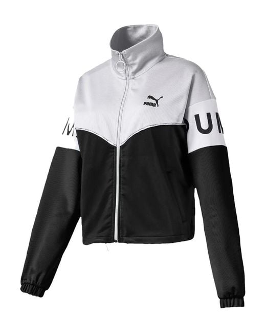 PUMA White Logo-Print Track Jacket