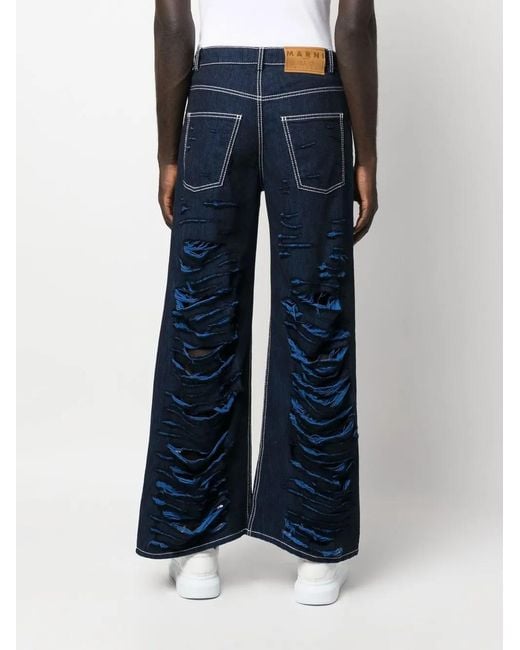 Marni Gerafelde Jeans in het Blue voor heren