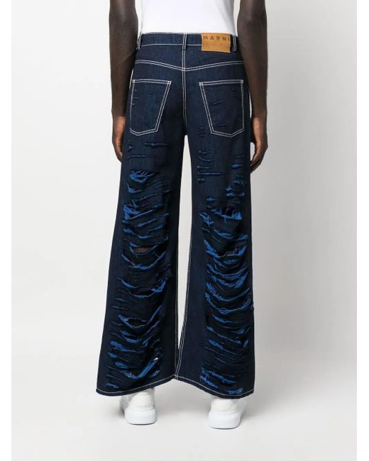 Marni Gerafelde Jeans in het Blue voor heren