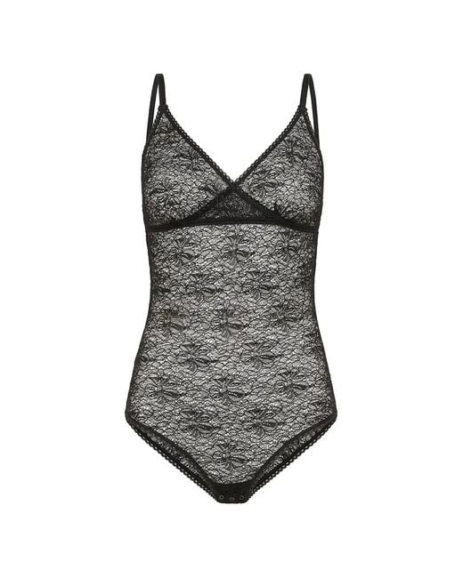 Momoní Gray Tore Lace Bodysuit