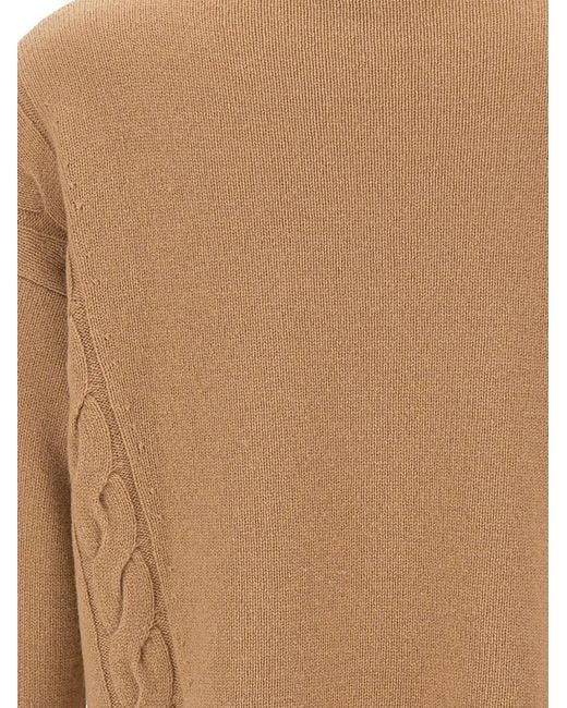 Kangra Natural Cable-Knit High-Neck Sweater
