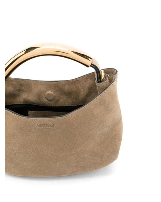 Moschino Metallic Handle Me Tote Bag Aus Wildleder
