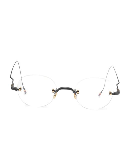 Thom Browne Black Round-Frame Glasses