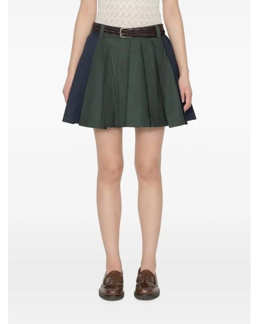 Sea Green Odessa Pleated Mini Skirt