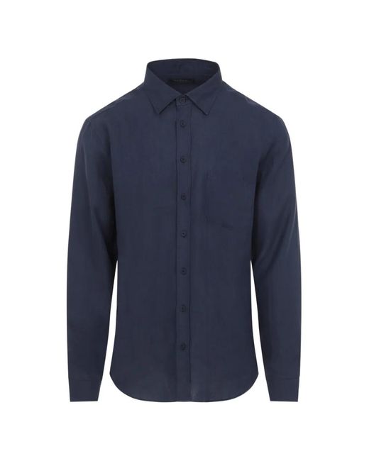 Sease Blue Chest-Pocket Long-Sleeve Shirt for men