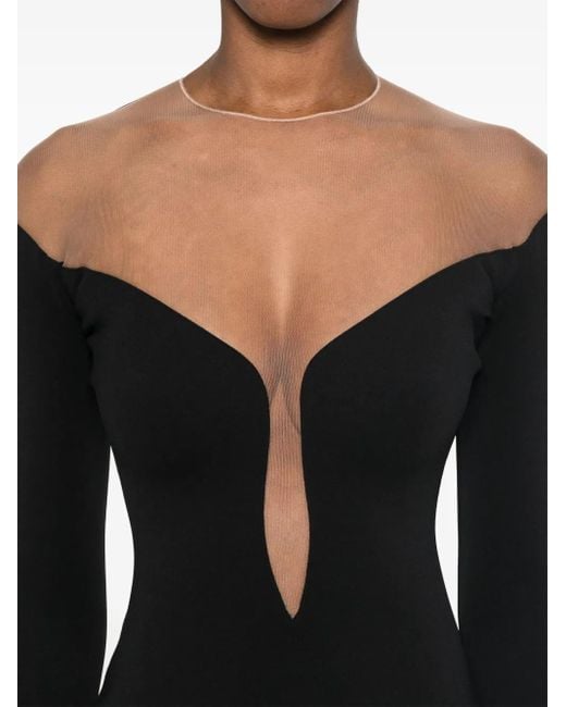 Mugler ダブルレイヤー ドレス Black