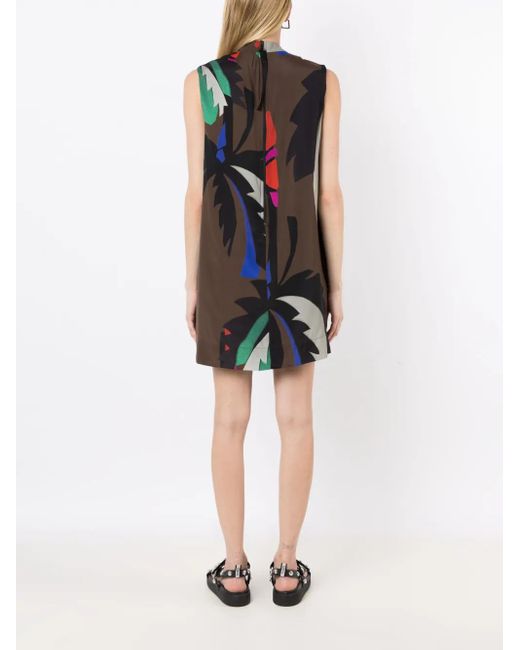 Osklen Green Palmeira Bahia-Print Sleeveless Dress