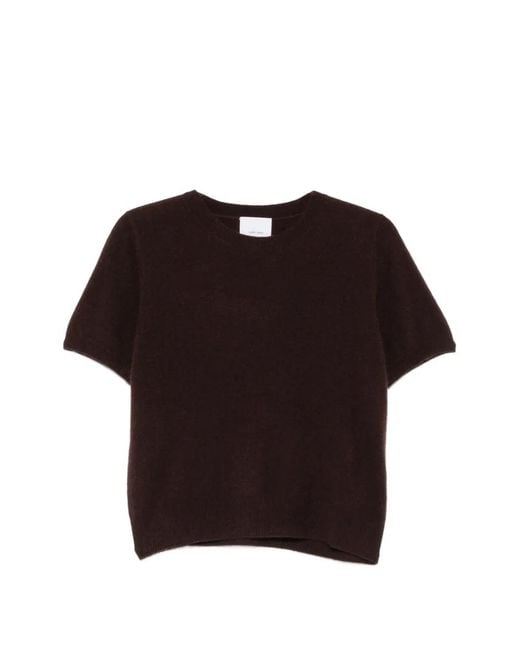 IVORY PARIS Black Kurzärmeliger Pullover