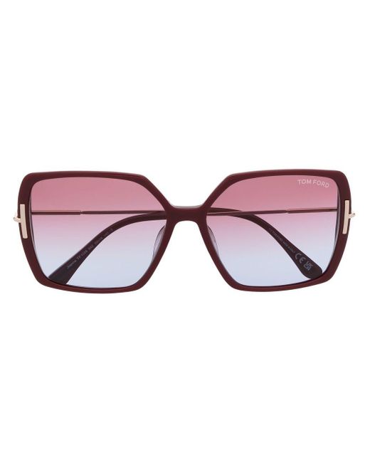 Tom Ford Square-frame Gradient Sunglasses in Red | Lyst