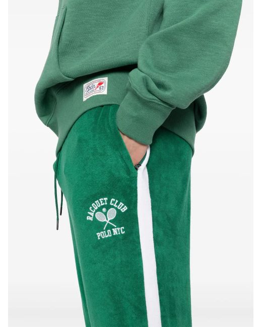 Polo Ralph Lauren Green Embroidered Track Pants for men
