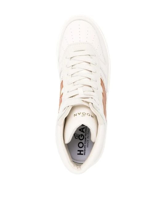 Hogan White Panelled High-Top Sneakers for men