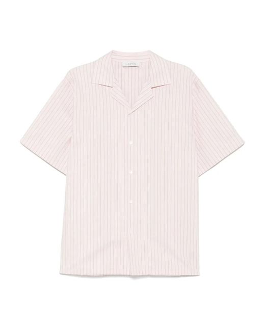Lanvin Pink Striped Shirt for men