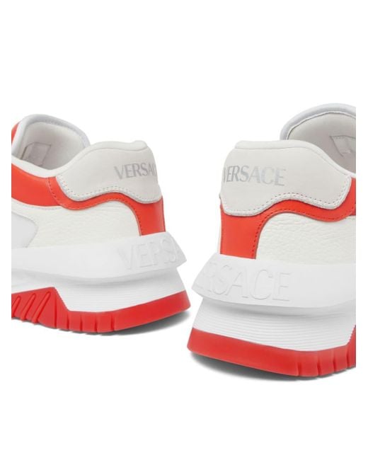 Versace White Odissea Panelled Sneakers for men